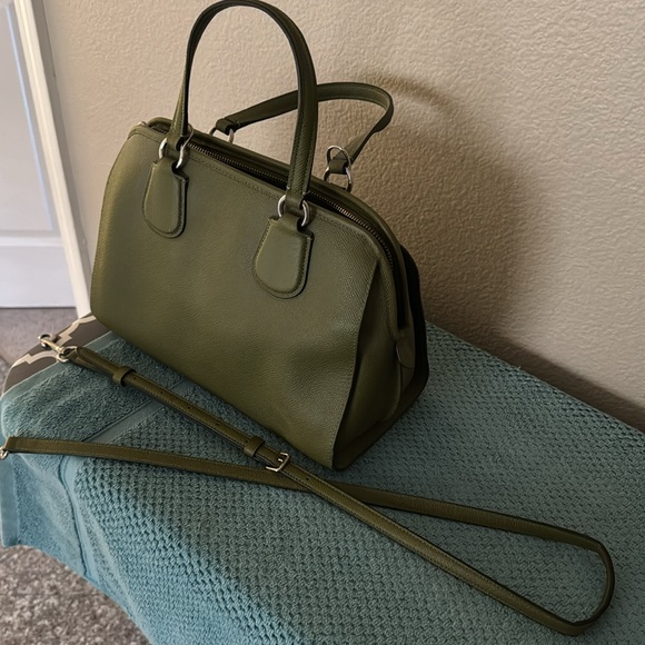 Coach Green Leather Satchel - Picture 4 of 8